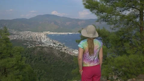A person standing in front of a mountain Stock Footage 151830032