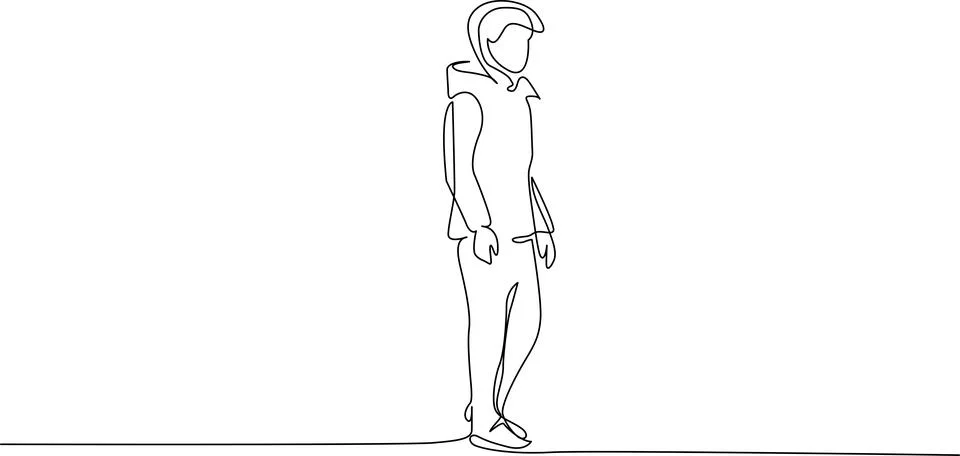 Person standing with hands in pockets Vector Stock Illustration