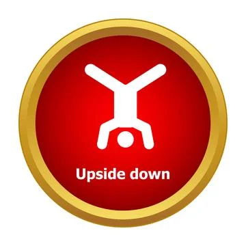 Person standing on hands upside down icon 스톡 일러스트