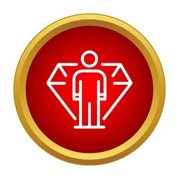 Person standing inside diamond shape icon Stock Illustration