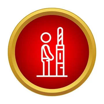 Person standing next to barrier gate control icon Stock Illustration