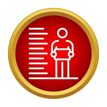 Person standing next to height chart icon Stock Illustration