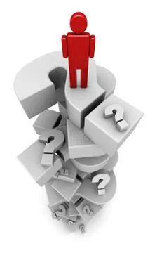 Person Standing On Question Marks Ilustração Stock
