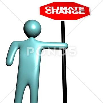 Person with stop climate change Stock Illustration