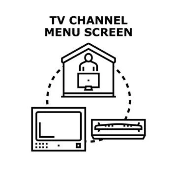 Person streaming broadcasting content using home entertainment Stock Illustration