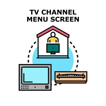 Person streaming broadcasting content using home entertainment Illustration