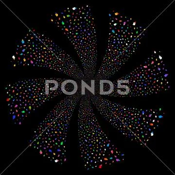 Person Stress Strike Fireworks Swirl Flower Stock Illustrationen