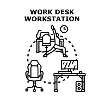 Person stretching at desk for work break イラスト素材