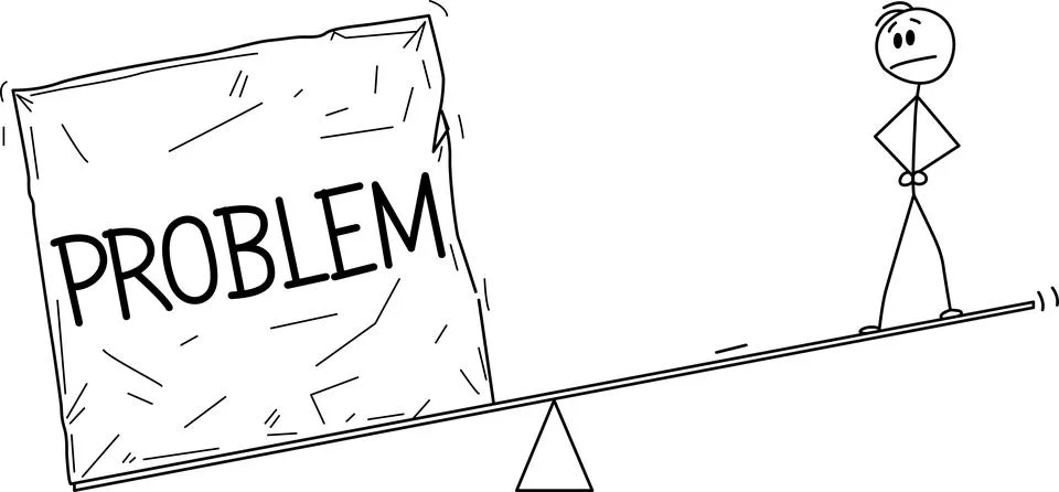 Person struggling with a problem Vector Illustrazione stock
