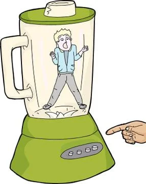 Person Stuck Inside Blender Stockillustratie
