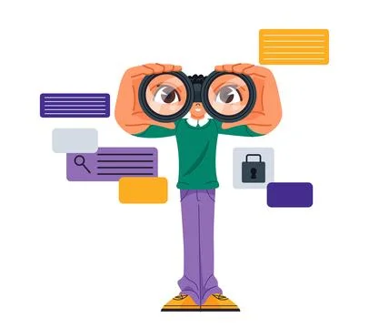 Person study and learn vector illustration イラスト素材