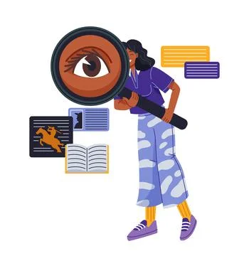 Person study and learn vector illustration Ilustración de archivo