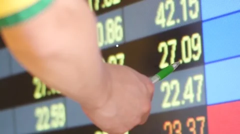 Person study the stock index on the screen Stock Footage 54604694