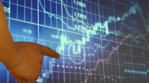 Person study the stock trend graph on the screen Stock Footage 54608341