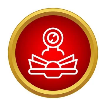 Person studying with book and timer icon Stock Illustration