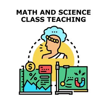 Person studying science and math education concept Stock Illustration