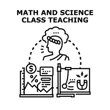Person studying science and math education concept Stock Illustration