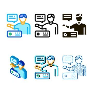 Person styleset presentation icon vector outline Stockillustratie