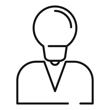 Person suit data idea icon outline vector. Focus vision Illustrazione stock