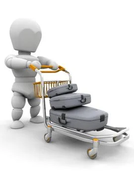 Person with suitcases Stock Illustration