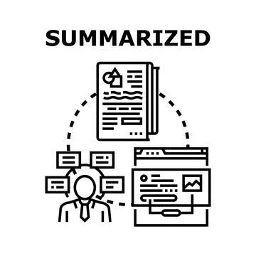 Person summarizing data and organizing information for presentation Stock Illustration