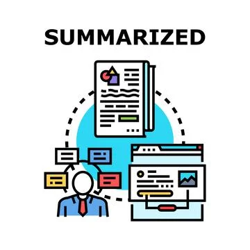 Person summarizing data and organizing information for presentation イラスト素材