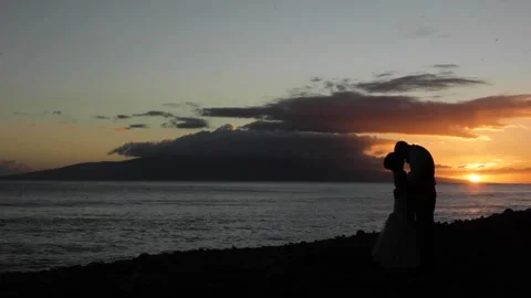 A person with a sunset in the background Stock Footage 155585098