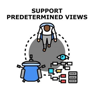 Person supporting predetermined views and fixed thinking Stock Illustration