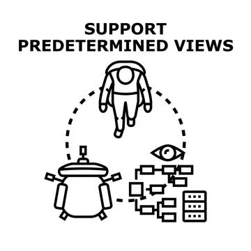 Person supporting predetermined views and fixed thinking Stock Illustration