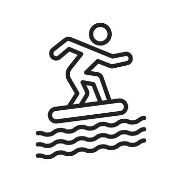 Person Surfing icon vector image.  Stock Illustration