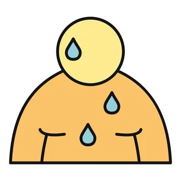 Person sweating hot or having a fever icon Stock-Illustration