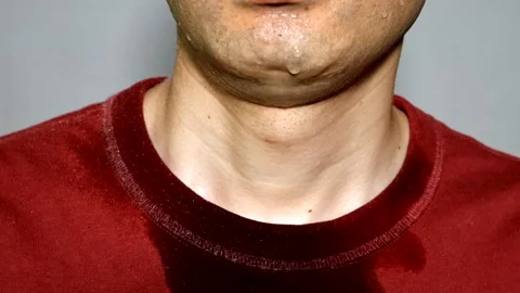 A person sweating profusely Video stock 329335723
