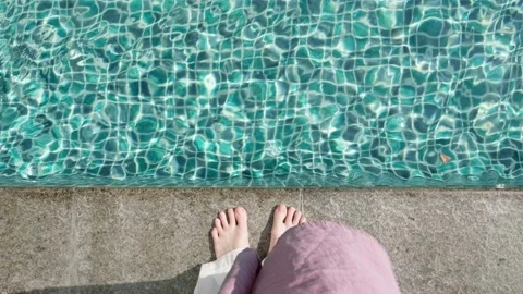 Person on the swimming pool Stock Footage 233690486
