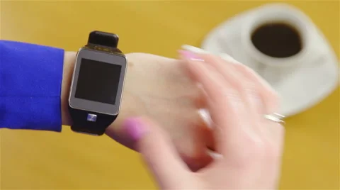 Person swipe through smartwatch screen 4K Video stock 59839809