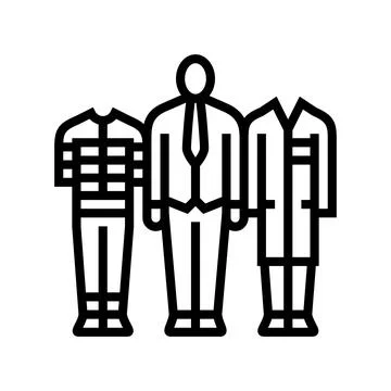 Person switching uniforms of different professions line icon vector. person s Stock Illustration