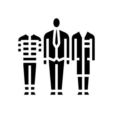 Person switching uniforms of different professions glyph icon vector. person  Stock Illustration