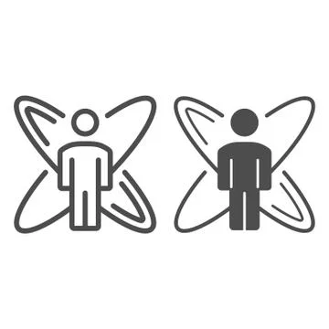 Person with symbol of science line and solid icon, science concept, Human Stockillustratie