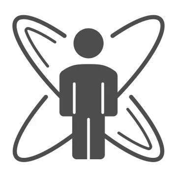 Person with symbol of science solid icon, science concept, Human silhouette with Stockillustratie