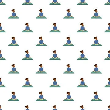 Person at table in flat vector pattern Stock-Illustration