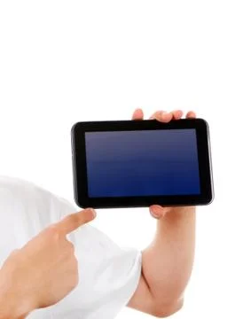 Person with Tablet Foto stock