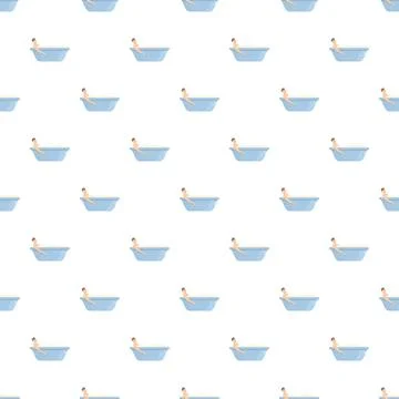 Person taking a bath seamless pattern Stock Illustration