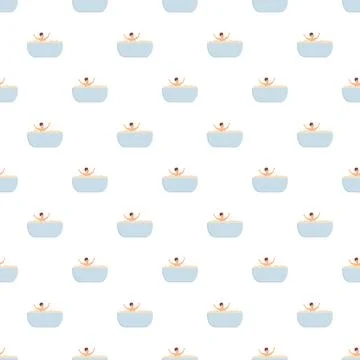 Person taking bubble bath seamless pattern 스톡 일러스트