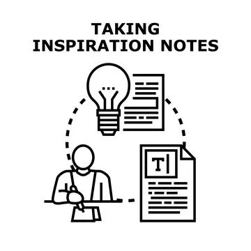 Person taking creative inspiration notes for new ideas Stock Illustration