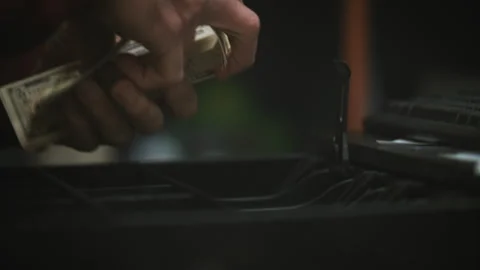 Person taking money from a cash register Stock Footage 275600469