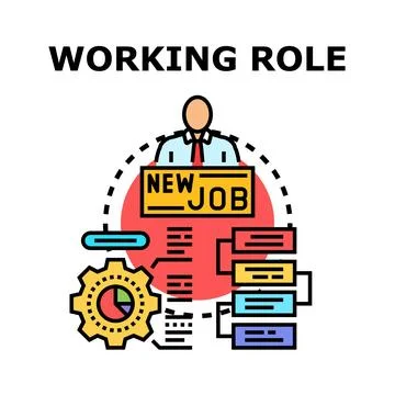 Person taking on new working role responsibility Stock Illustration