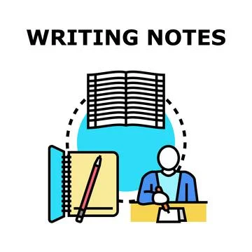Person taking notes, writing memo, planning information Stock Illustration