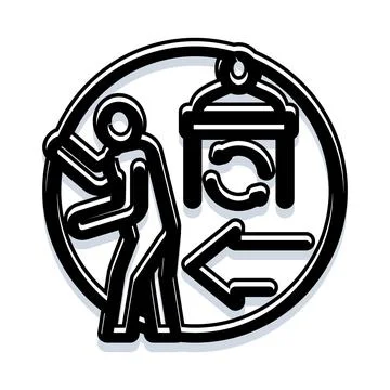 Person taking out trash from a bin Stock Illustration