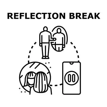 Person taking reflection break for self analysis and pause Stock Illustration