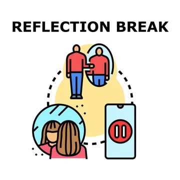 Person taking reflection break for self analysis and pause 스톡 일러스트