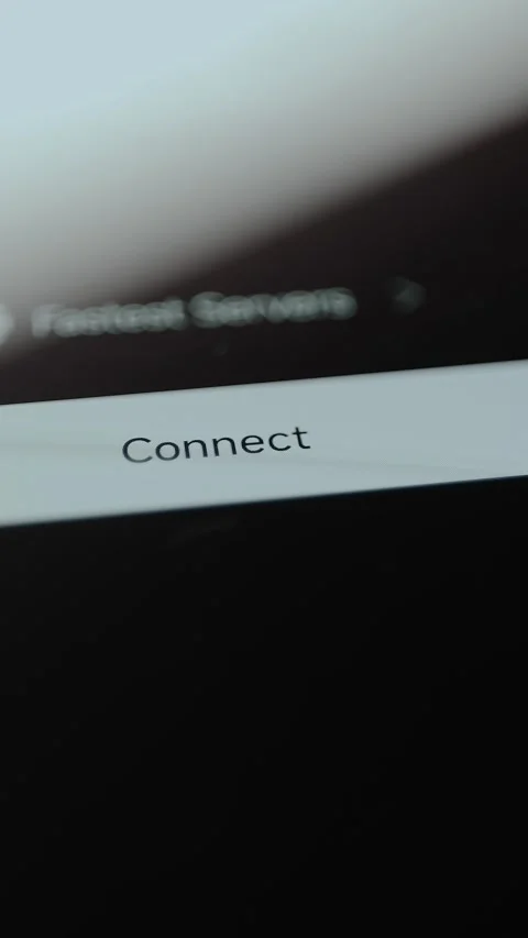 Person taps the Connect button, status shows Connection is secure to the VPN Stock Footage 329750302